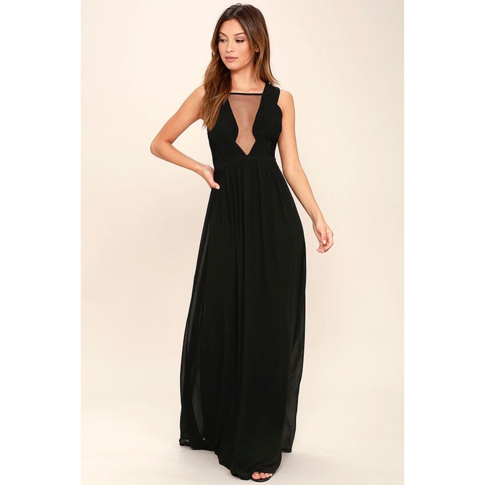 Lulus Dazzling Decadence BLACK Gown